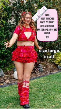 Thumbnail for ✨COMING SOON✨ Red In The Stars Ruffle Mini Skort