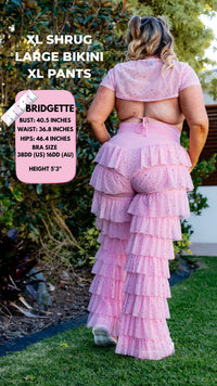 Thumbnail for ✨COMING SOON✨ Pink Glitter Ruffle Flares