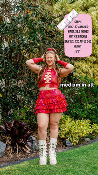 Thumbnail for ✨COMING SOON✨ Red In The Stars Ruffle Mini Skort