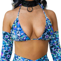 Thumbnail for ✨COMING SOON✨ Scare-Bear Triangle Bikini Top (UV REACTIVE)