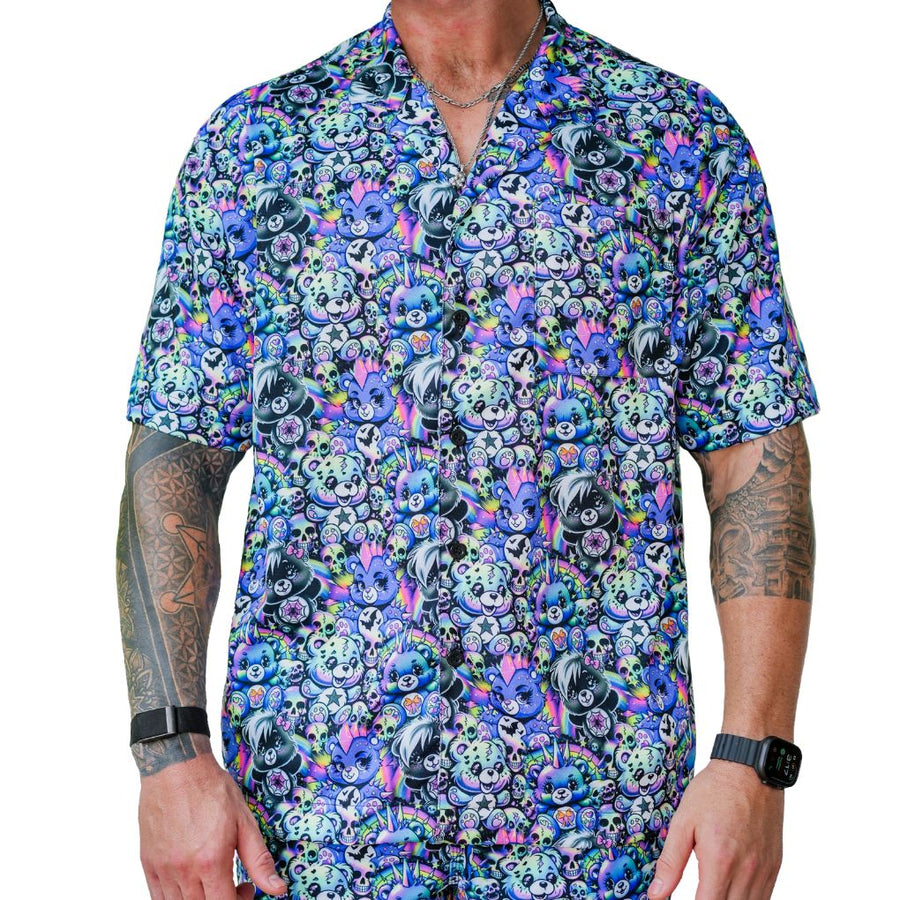 ✨COMING SOON✨ Scare-Bear Mens Button Up (UV REACTIVE)
