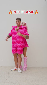 Red Flame Mens Shorts Board Short Length PRE-ORDER