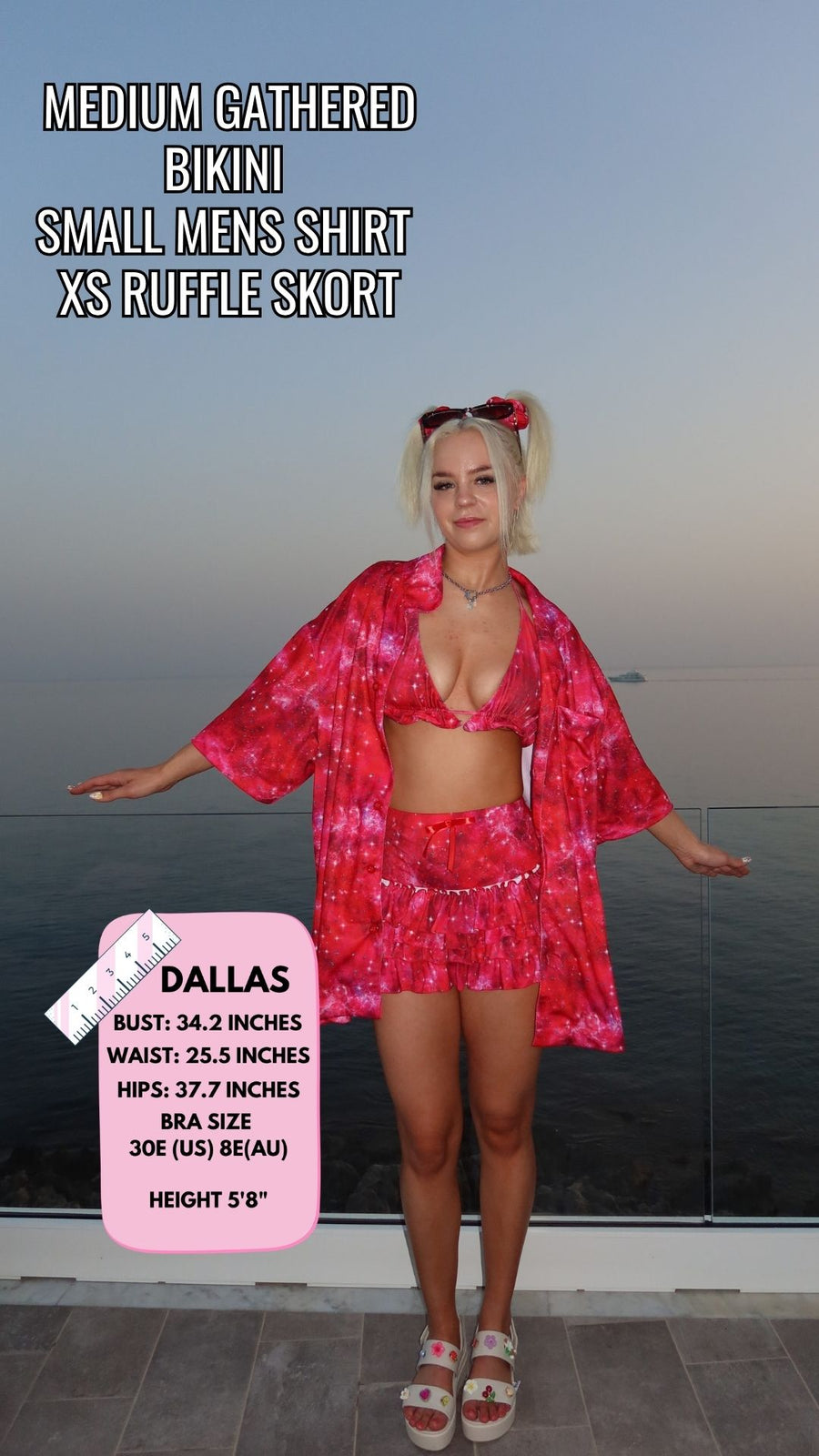 ✨COMING SOON✨ Red In The Stars Ruffle Mini Skort
