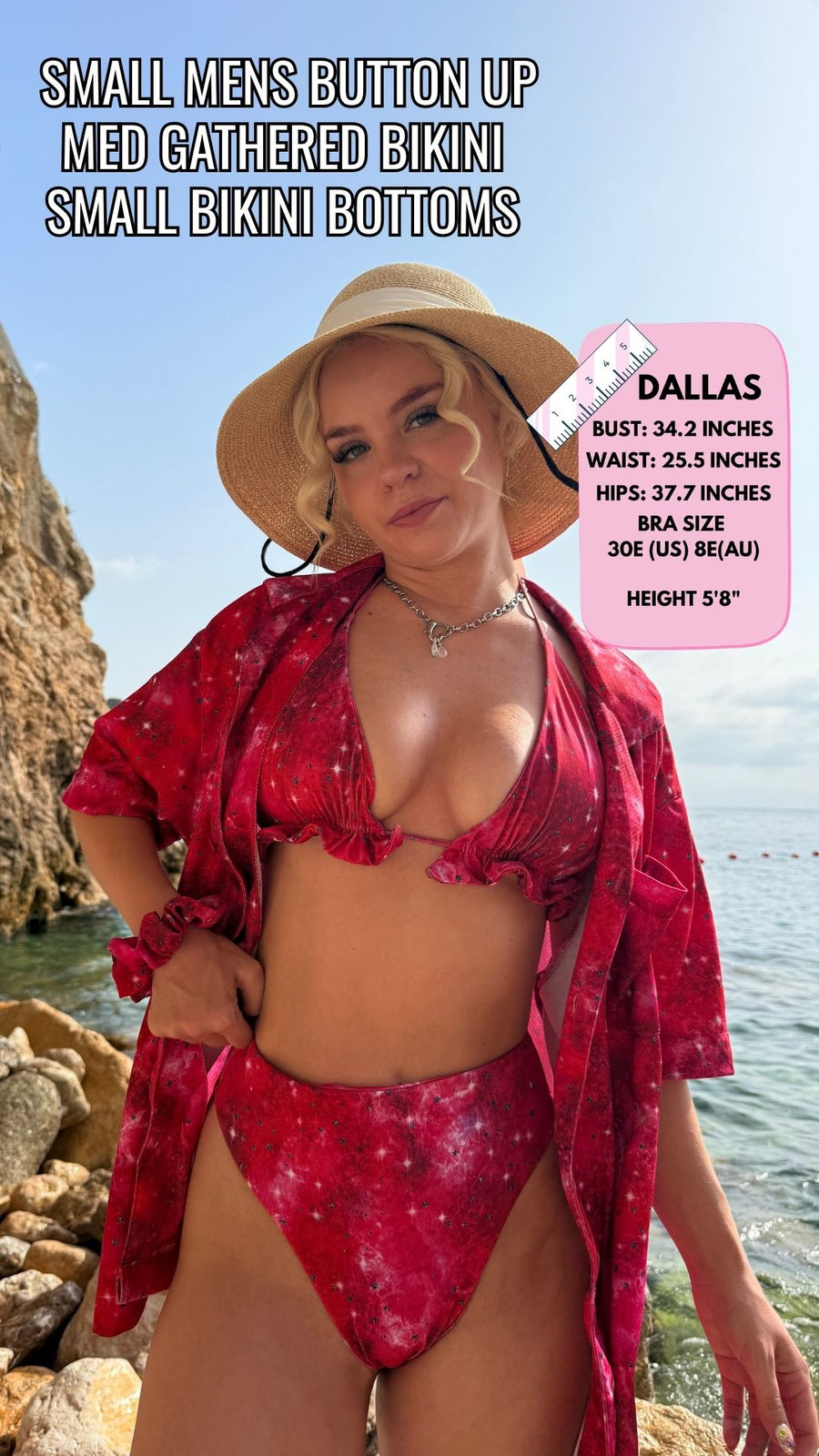 ✨COMING SOON✨ Red In the stars High Waisted Bikini