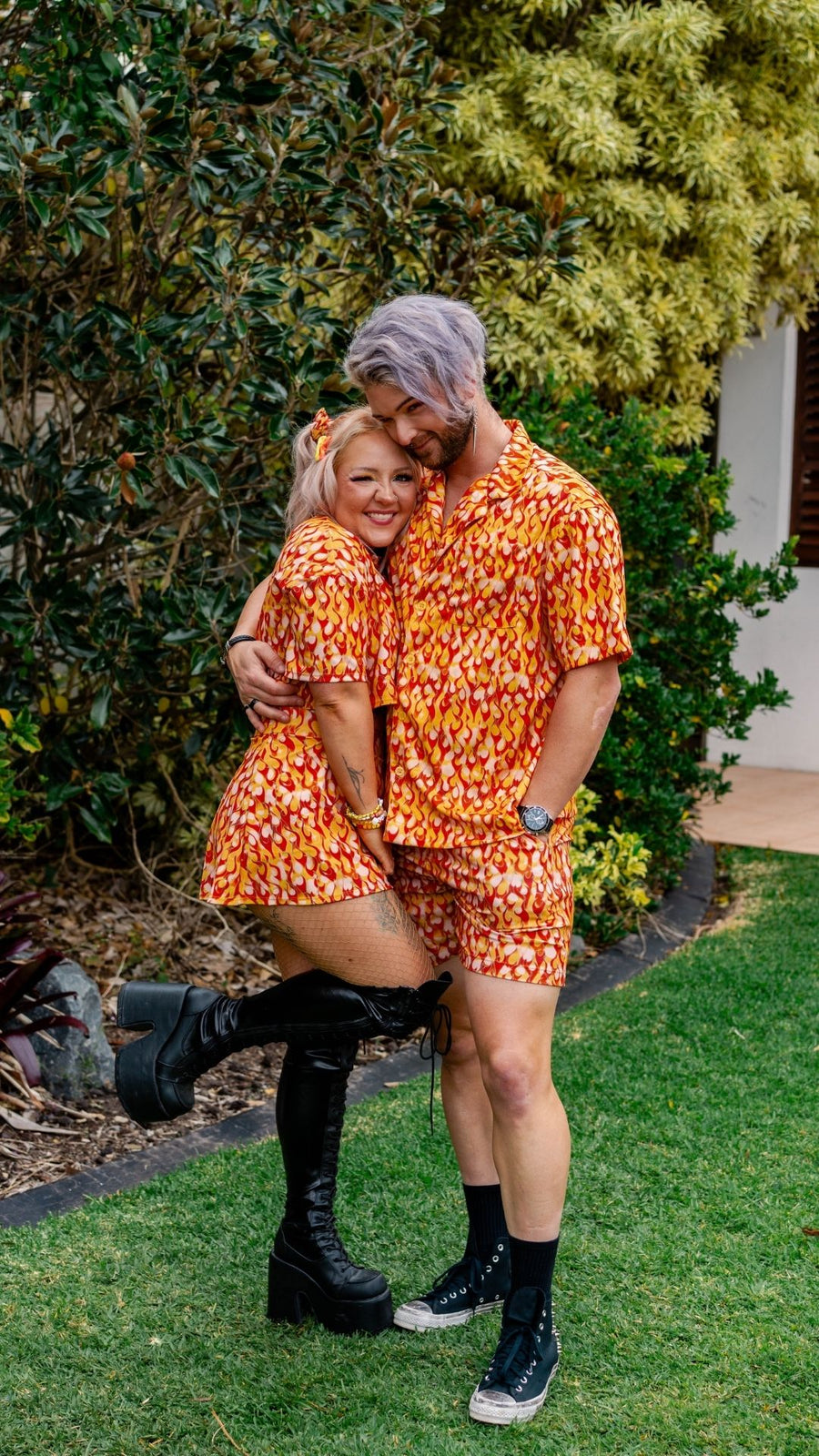 ✨COMING SOON✨ Mens Button Up Orange Flame