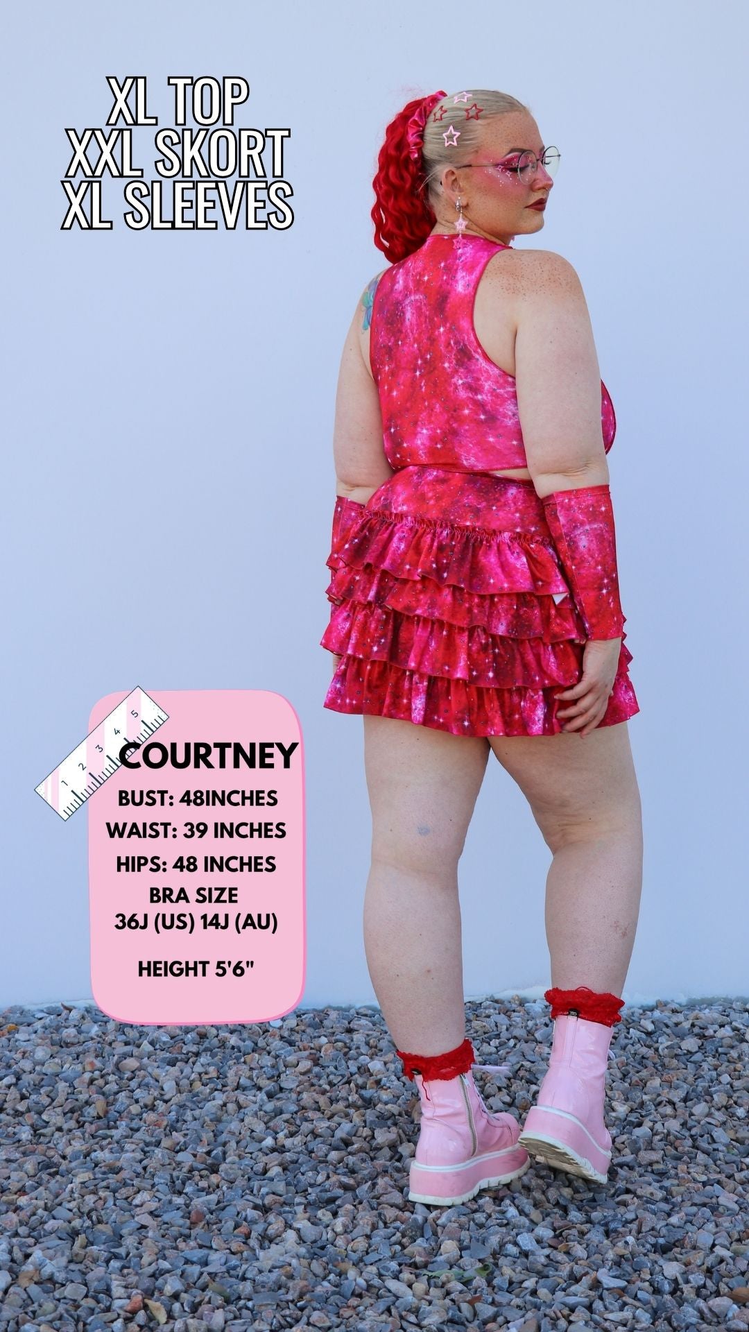 ✨COMING SOON✨ Red In The Stars Ruffle Mini Skort
