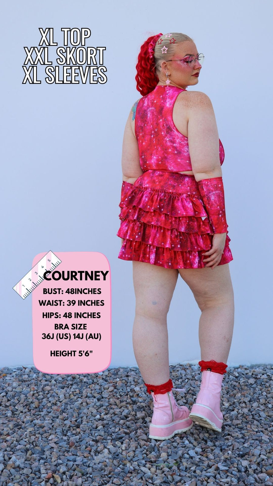 ✨COMING SOON✨ Red In The Stars Ruffle Mini Skort