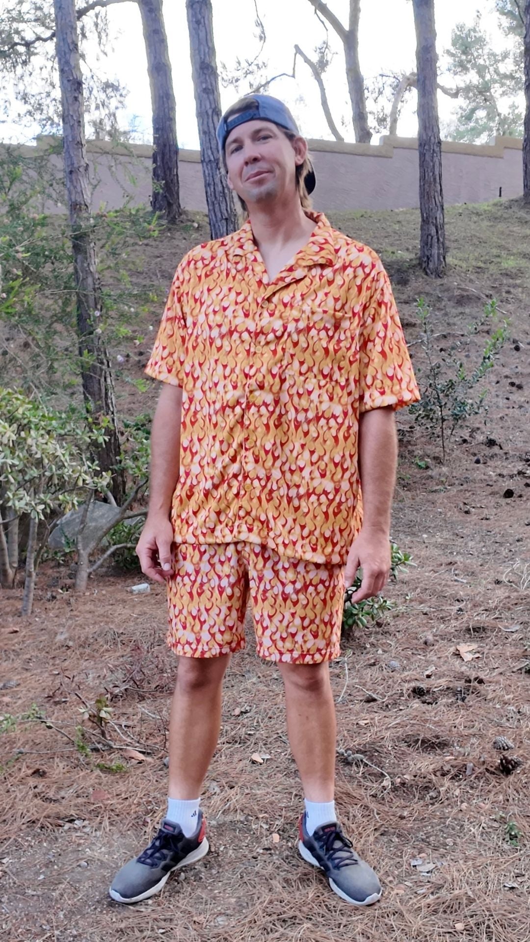 ✨COMING SOON✨ Mens Button Up Orange Flame