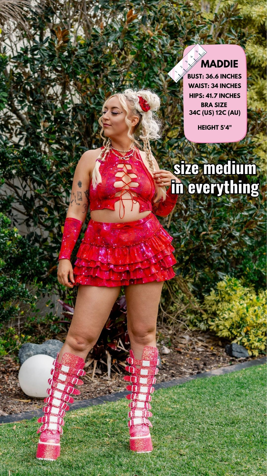 ✨COMING SOON✨ Red In The Stars Ruffle Mini Skort