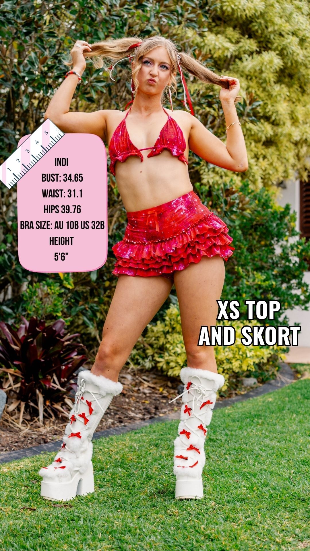 ✨COMING SOON✨ Red In The Stars Ruffle Mini Skort