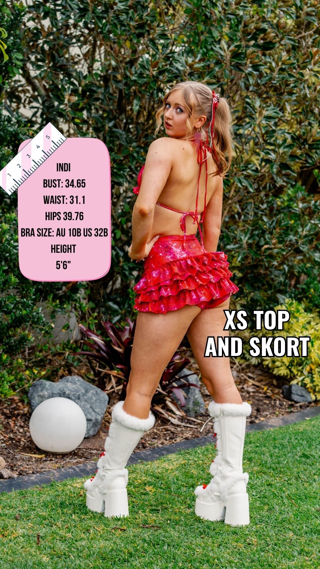 ✨COMING SOON✨ Red In The Stars Ruffle Mini Skort