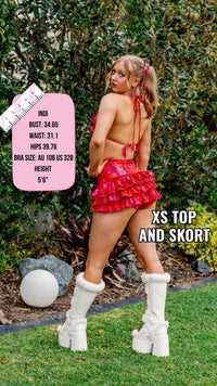 Thumbnail for ✨COMING SOON✨ Red In The Stars Ruffle Mini Skort