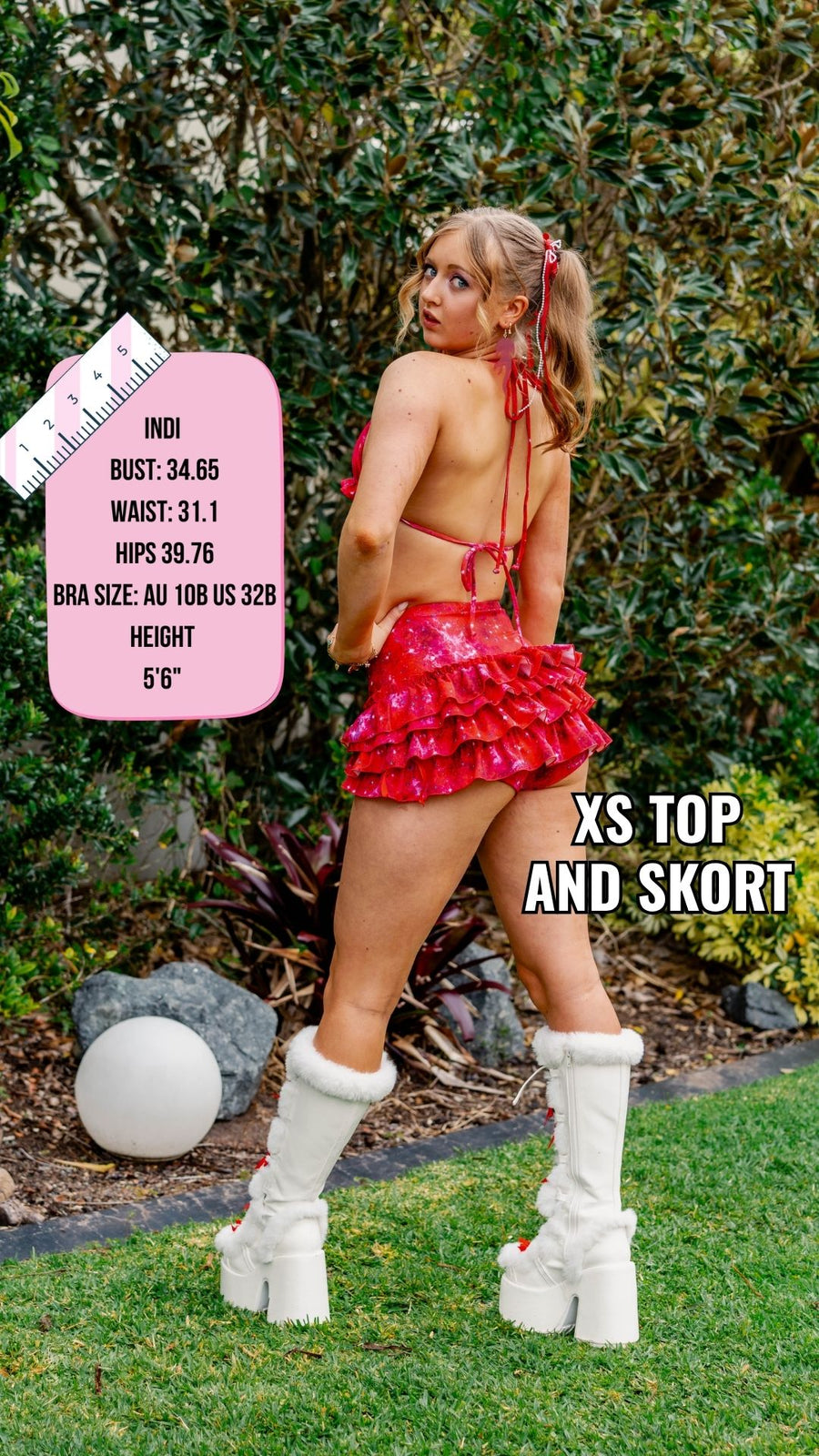 ✨COMING SOON✨ Red In The Stars Ruffle Mini Skort