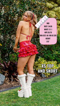 Thumbnail for ✨COMING SOON✨ Red In The Stars Ruffle Mini Skort