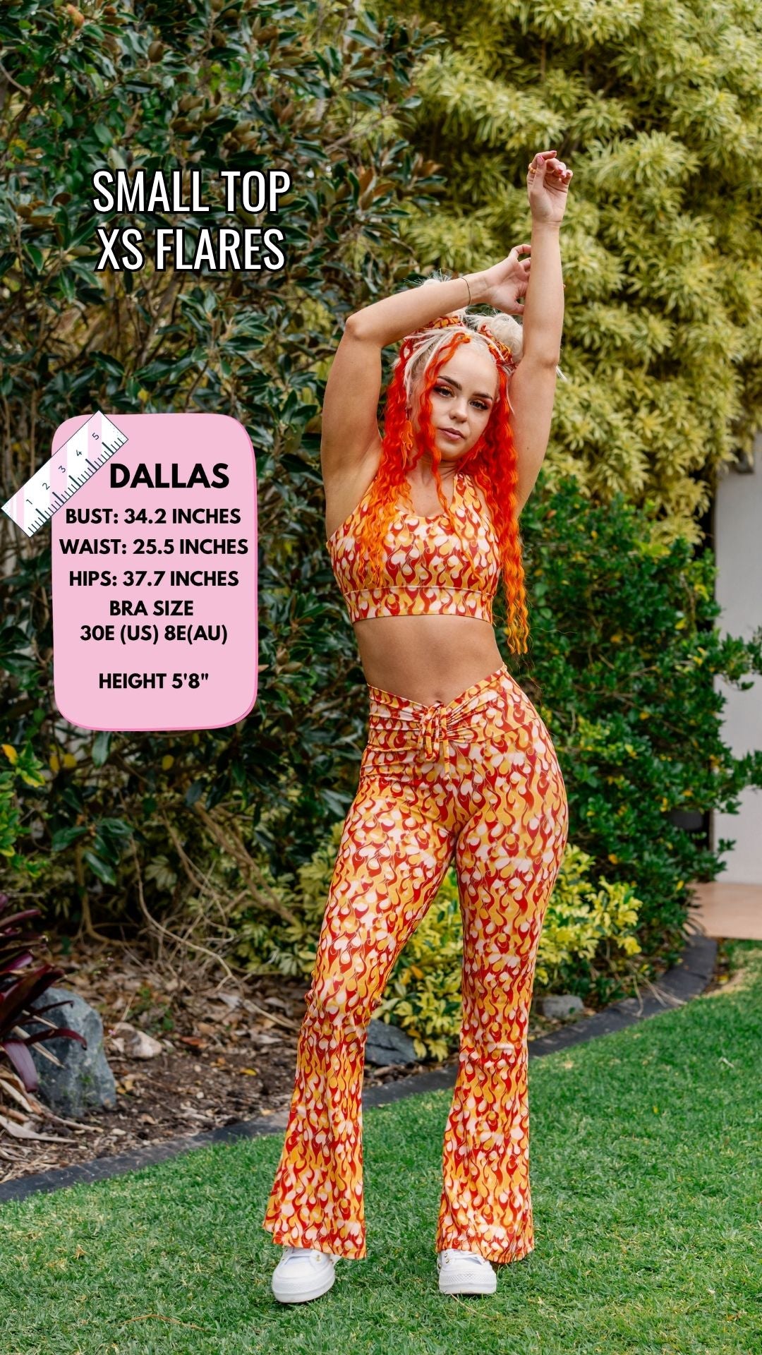 ✨COMING SOON✨ Orange Flame Drawstring Flares