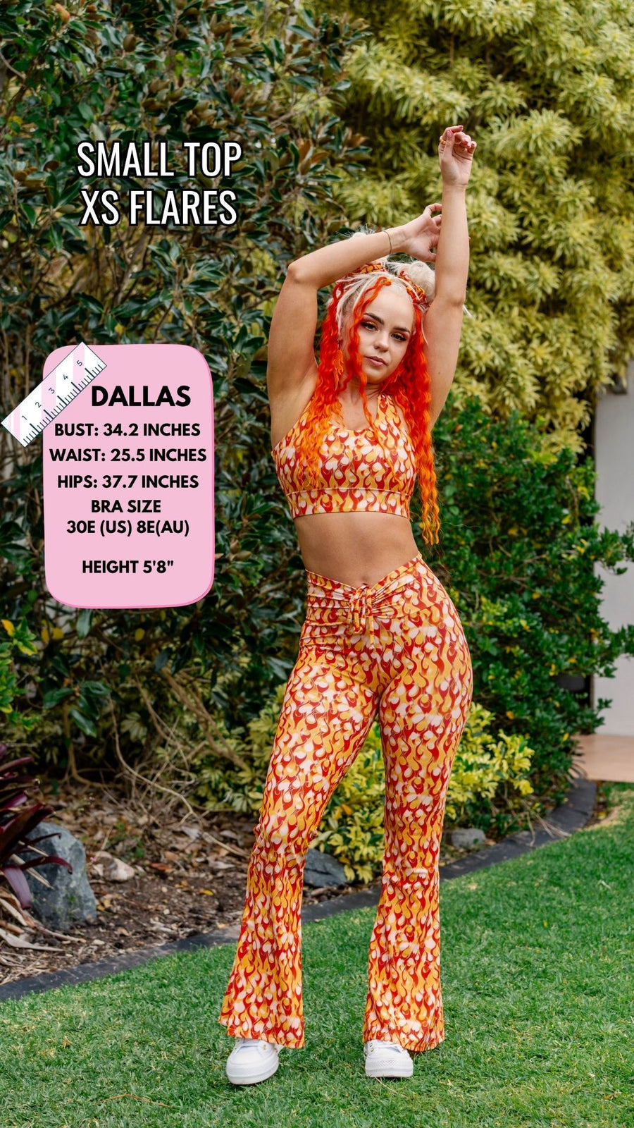 ✨COMING SOON✨ Orange Flame Drawstring Flares