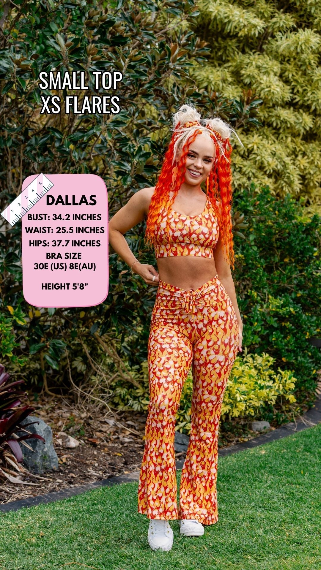 ✨COMING SOON✨ Orange Flame Drawstring Flares
