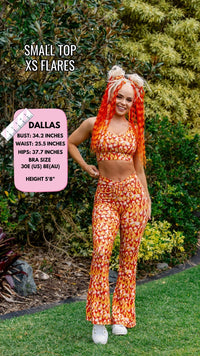 Thumbnail for ✨COMING SOON✨ Orange Flame Drawstring Flares